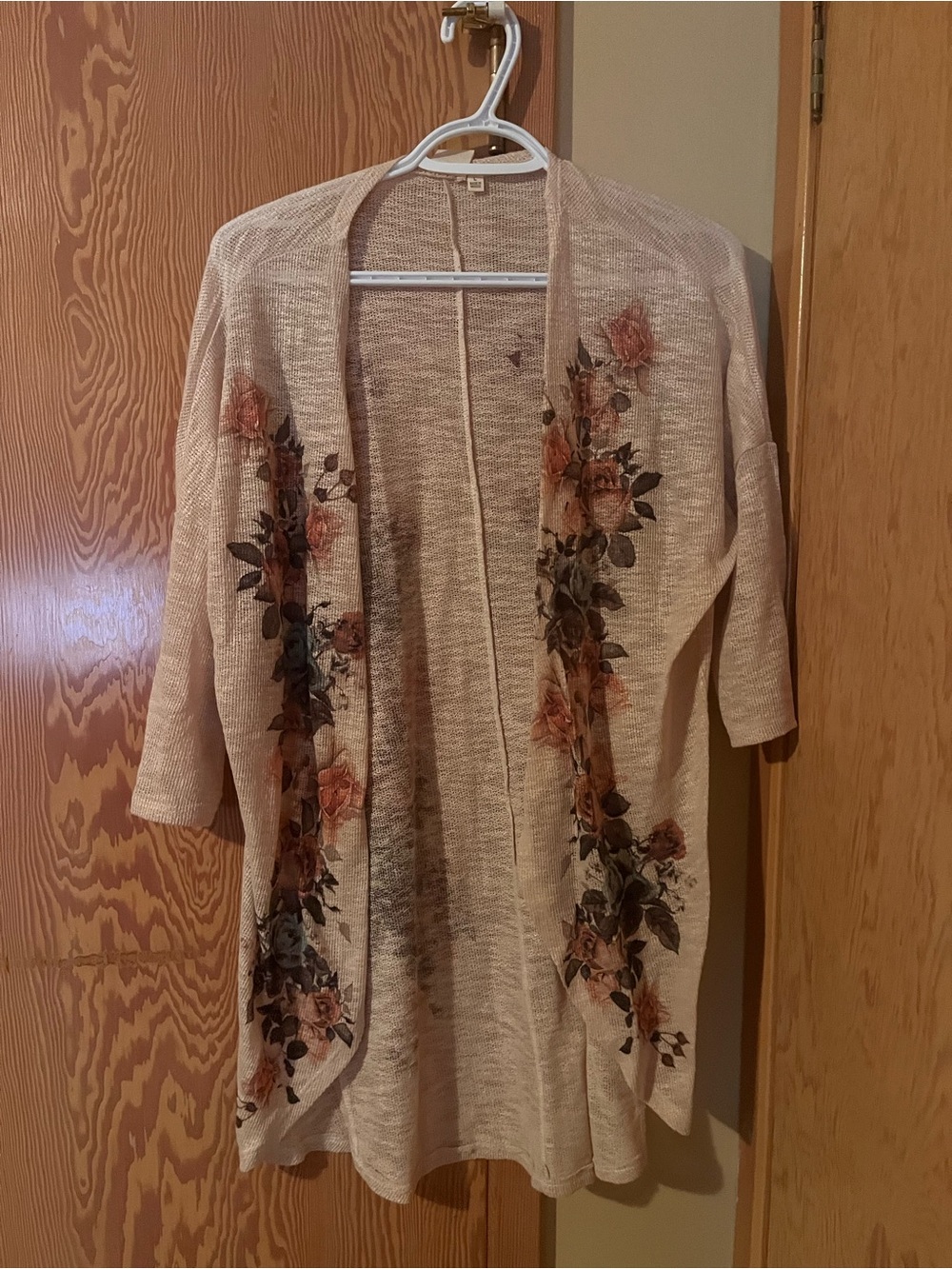 Floral Open-Front Women's Cardigan Sweater
